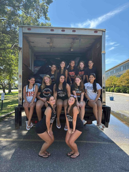 Busy donation day at Go Green Clothing Drive community event